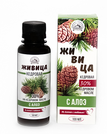 Живица кедровая с алоэ 30% на кедровом масле 100 мл Хелпер мед